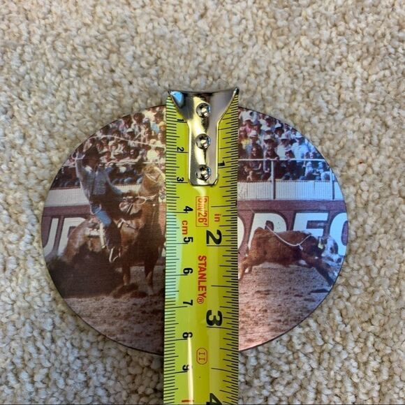 RODEO cowboy coloured picture oval belt buckle - Picture 3 of 6